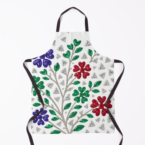 Item preview, Jeweled Floral Mosaic – Red, Green & Sapphire-Blue designed and sold by DigitalGemArt.