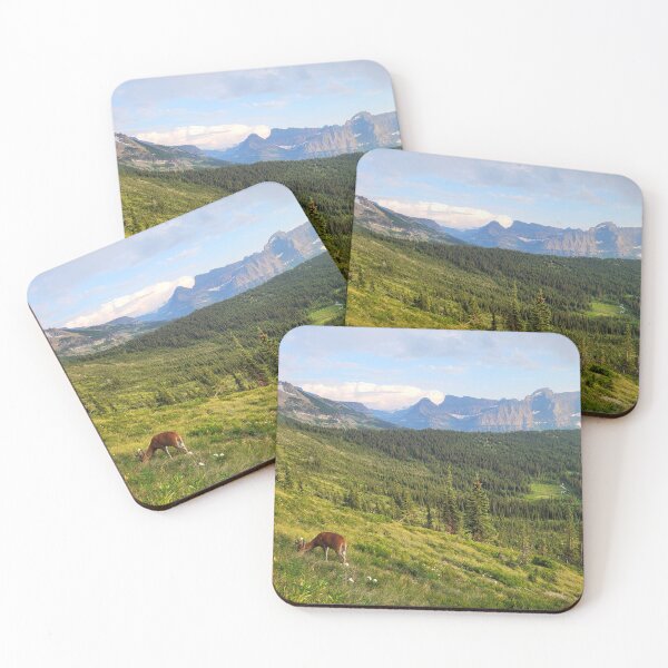 Item preview, Deer Grazing in an Alpine Valley designed and sold by MilesToHike.
