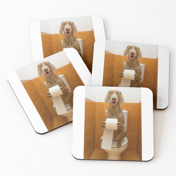Item preview, Funny Weimaraner Dogs Wall Art - Bathroom designed and sold by Eilustraciones.