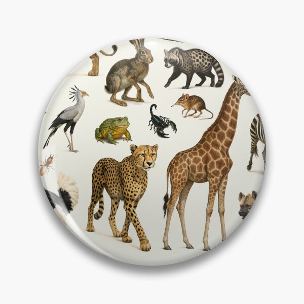 Item preview, Animals of the African Savanna Retro Wildlife Illustration Chart designed and sold by kakarikihill.