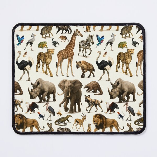 Item preview, Animals of the African Savanna Retro Wildlife Illustration Chart designed and sold by kakarikihill.