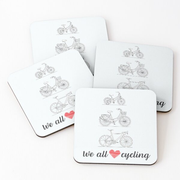 Item preview, We All Love Cycling – Minimalist Three Bicycles Line Art designed and sold by Renwero Design.