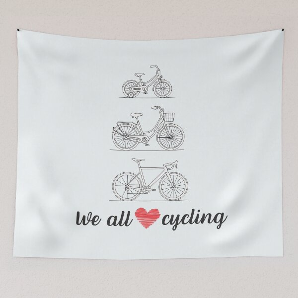 Item preview, We All Love Cycling – Minimalist Three Bicycles Line Art designed and sold by Renwero Design.