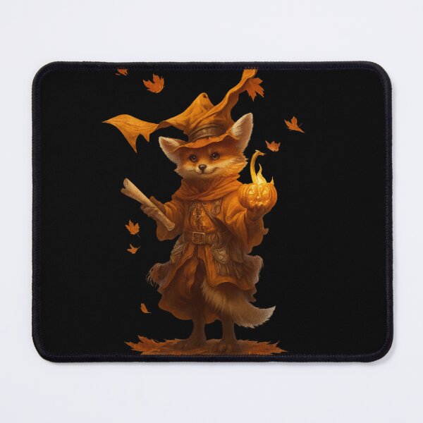 Item preview, Mystical Fox Wizard with Pumpkin Lantern – Autumn Fantasy Art designed and sold by NeonCore.
