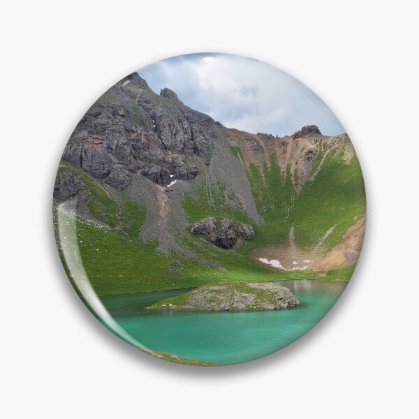 Item preview, Blue-Green Alpine Lake With an Island designed and sold by MilesToHike.