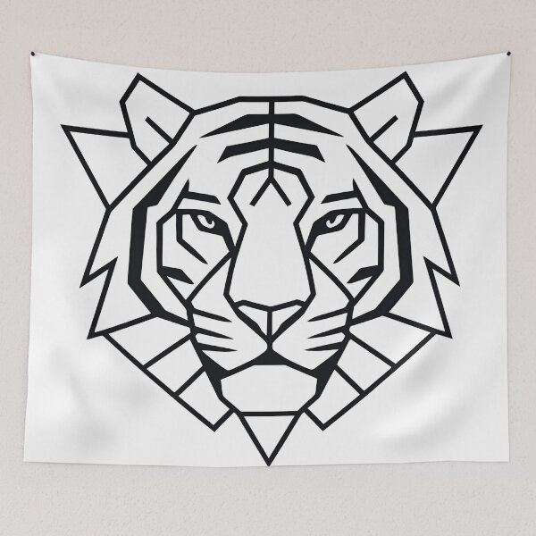 Item preview, Geometric Tiger – Black & White Minimalist Art designed and sold by Jack’s Shirts Craft.