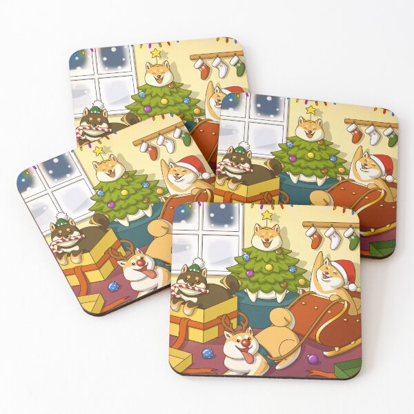 Item preview, Ukiyosou Shibas (Christmas) designed and sold by Kyna Arts.