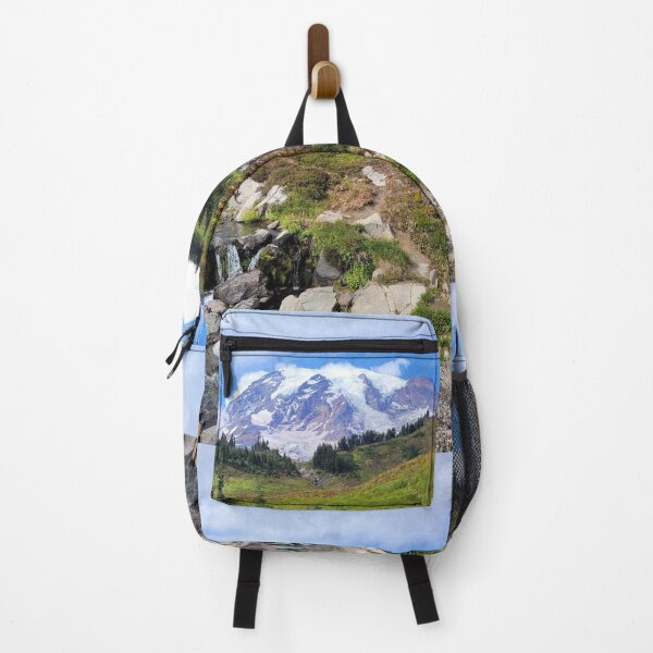 Item preview, Mount Rainier Over an Alpine Meadow and Stream designed and sold by MilesToHike.