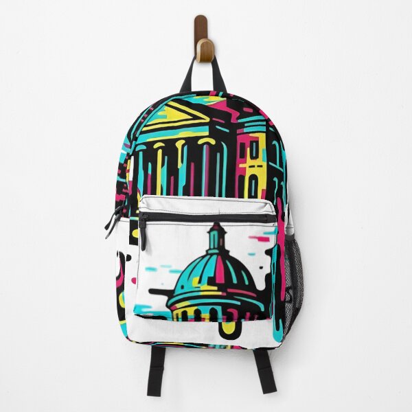 Item preview, Surreal Melting Cityscape – Glitch Art Meets Classical Architecture designed and sold by Made-You-Ink.