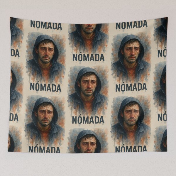 Item preview, NOMAD — Watercolor portrait of a migrant man. By COLORALMY designed and sold by Coloralmy.