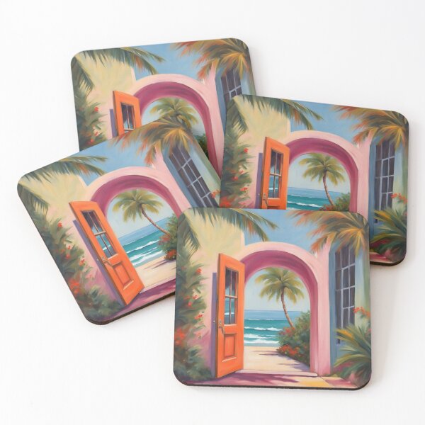 Item preview, Tropical Seaside View Through Open Door designed and sold by Art of Abundance.