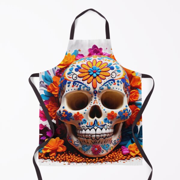 Item preview, Huichol Skull with Flowers - Huichol Skull with Flowers designed and sold by SpectrumEssence.
