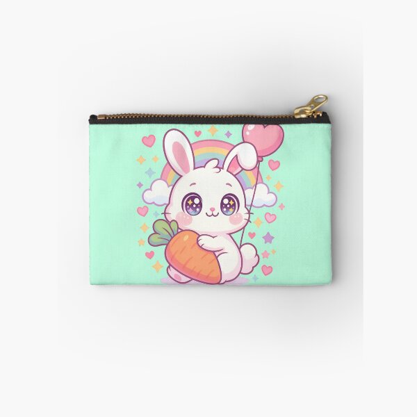 Item preview, Kawaii Bunny with Carrot and Rainbow – Cutest Anime designed and sold by BloomOfDesign.