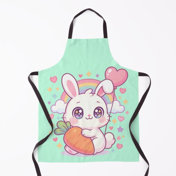 Item preview, Kawaii Bunny with Carrot and Rainbow – Cutest Anime designed and sold by BloomOfDesign.