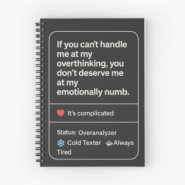 Item preview, Overthinking and Emotionally Numb Dating Profile Meme designed and sold by VoidBloom Studio.