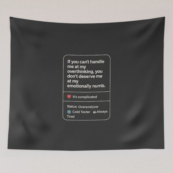 Item preview, Overthinking and Emotionally Numb Dating Profile Meme designed and sold by VoidBloom Studio.