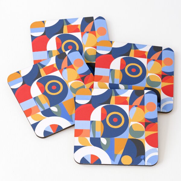 Item preview, Mid-Century Modern Geometric Pattern In Blues And Yellow designed and sold by DEC02.
