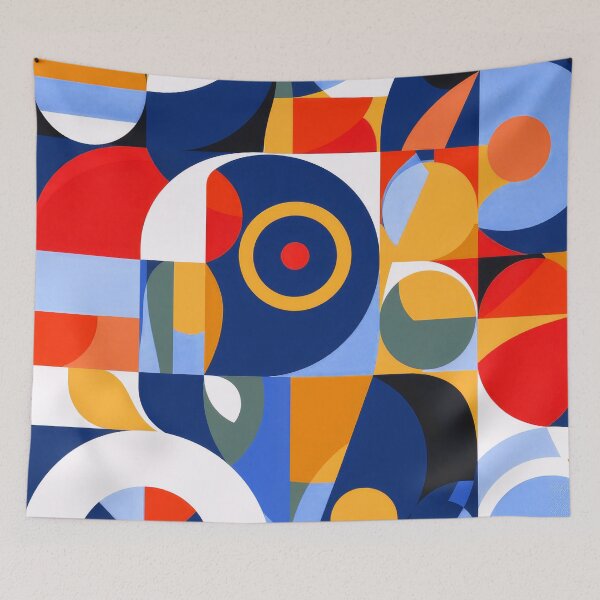 Item preview, Mid-Century Modern Geometric Pattern In Blues And Yellow designed and sold by DEC02.