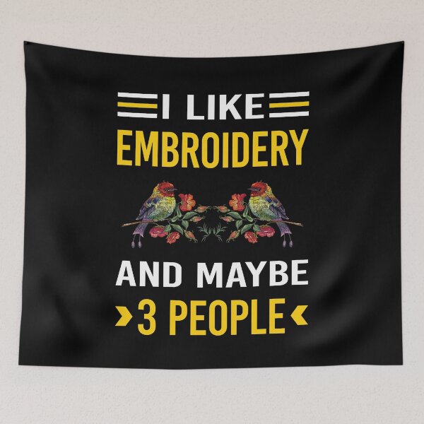 Item preview, I Like 3 People Embroidery Embroidering Embroider designed and sold by maymorto.