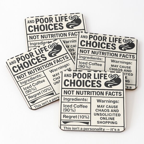 Item preview, Powered by Iced Coffee and Poor Life Choices Nutrition Facts Meme designed and sold by VoidBloom Studio.