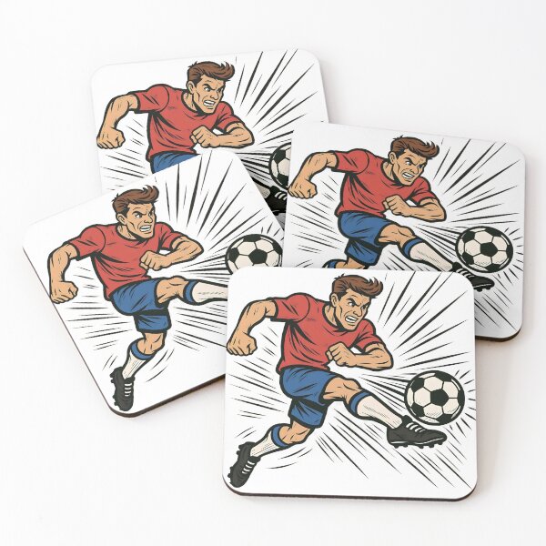 Item preview, Cartoon Football Player Kick – Comic Book Style Sports Design designed and sold by Made-You-Ink.