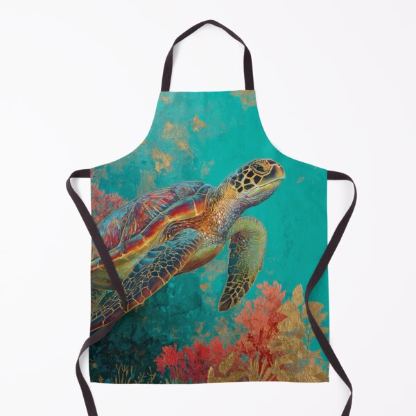 Item preview, Golden Ocean Turtle – Vibrant Underwater Wildlife Art designed and sold by Studioderi.