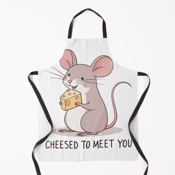 Item preview, Cheesed To Meet You – Cute Kawaii Mouse Holding Swiss Cheese Pun designed and sold by Victor Shadehorn.