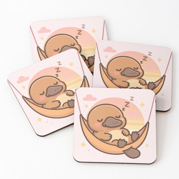 Item preview, Kawaii Platypus Sleeping in Hammock designed and sold by Ahau Designs.
