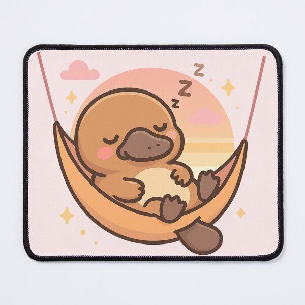 Item preview, Kawaii Platypus Sleeping in Hammock designed and sold by Ahau Designs.