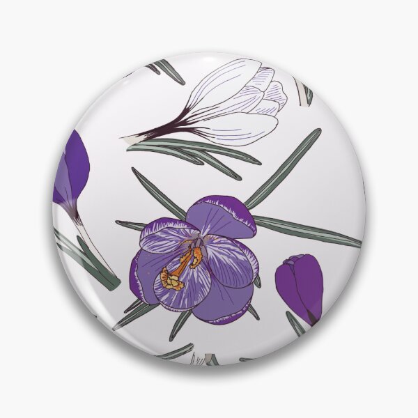 Item preview, Purple and white Crocuses on a pink background designed and sold by Hanna McCown.