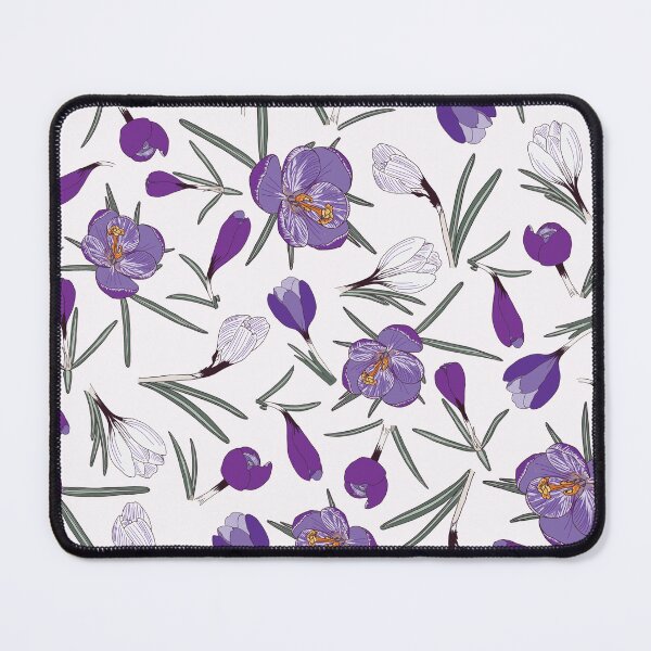 Item preview, Purple and white Crocuses on a pink background designed and sold by Hanna McCown.