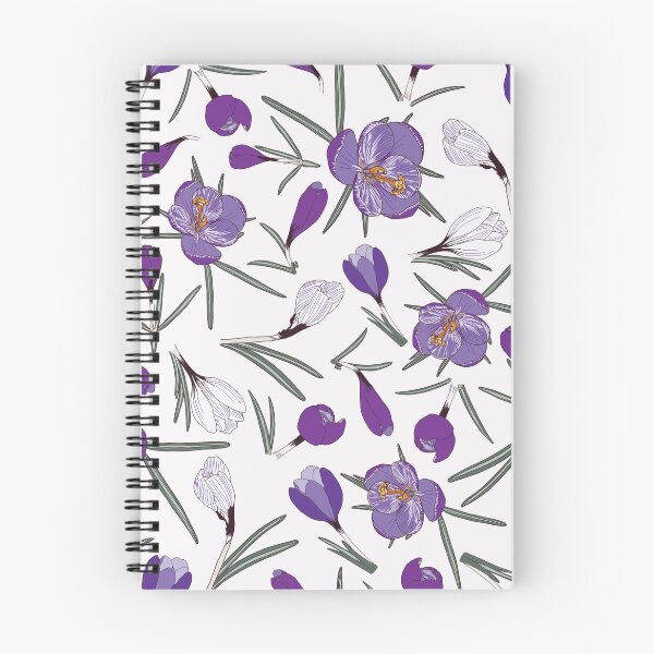 Item preview, Purple and white Crocuses on a pink background designed and sold by Hanna McCown.