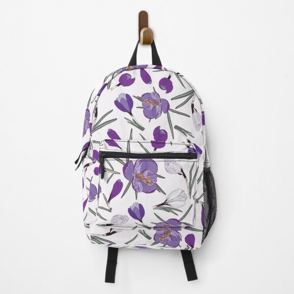 Item preview, Purple and white Crocuses on a pink background designed and sold by Hanna McCown.