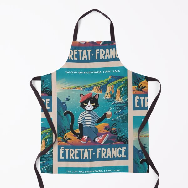 Item preview, Étretat, France Travel Poster – Cat ‘Lucien’ | French Cat Cartoon designed and sold by LeQuirks.
