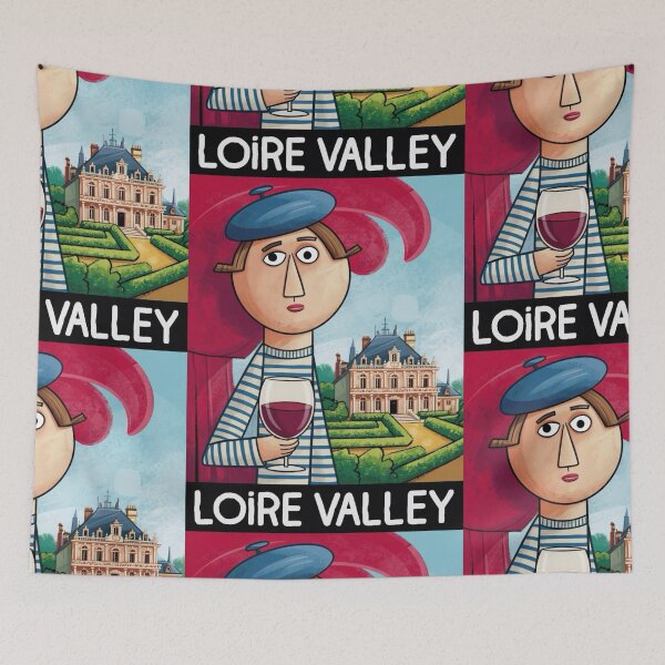 Item preview, Loire Valley, France Travel Poster | Quirky Wine and Château Travel Art designed and sold by LeQuirks.