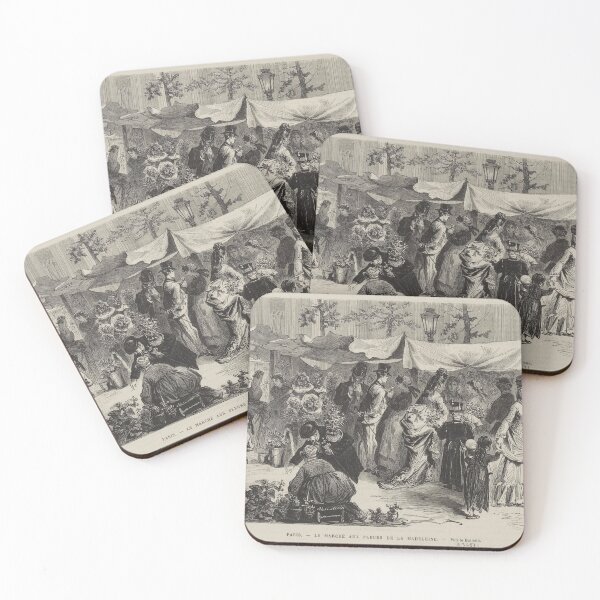 Item preview, Flower sellers, flower traders - 1872 - Lix, Frédéric Théodore (Strasbourg, 18–12–1830 - Paris, en 1897) - PARIS – THE FLOWER MARKET OF MADELEINE designed and sold by fendl.