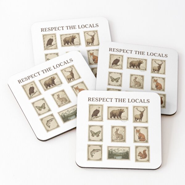 Item preview, Respect The Locals Vintage Wildlife Stamps T Shirt designed and sold by STTrillionTEES.
