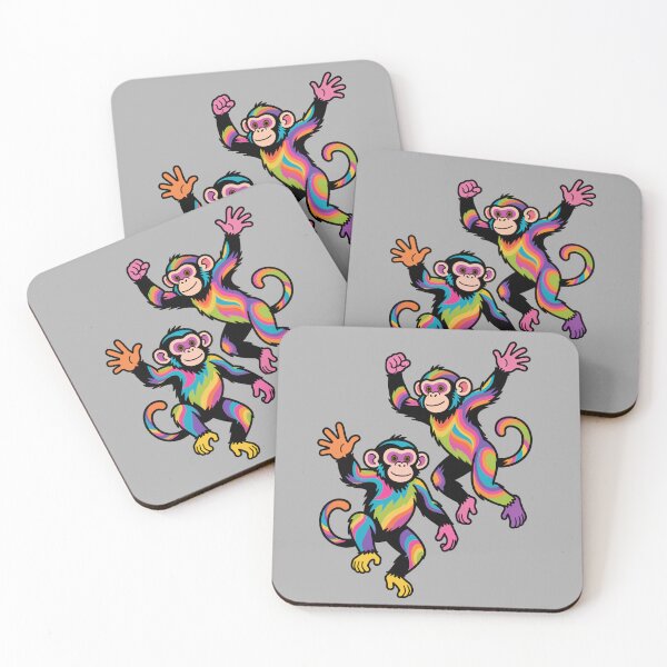Item preview, Psychedelic Colored Monkeys designed and sold by Ahau Designs.