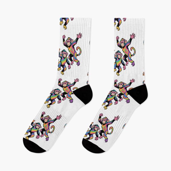 Item preview, Psychedelic Colored Monkeys designed and sold by Ahau Designs.