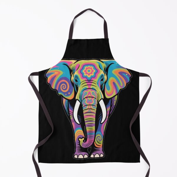 Artikelvorschau, Bunter psychedelischer Elefant entworfen und verkauft von Ahau Designs.