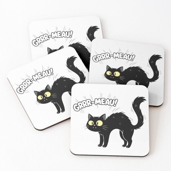 Item preview, Spooky Black Cat with Scared Expression - GRRR-MEAU! designed and sold by AFernandesDSG.