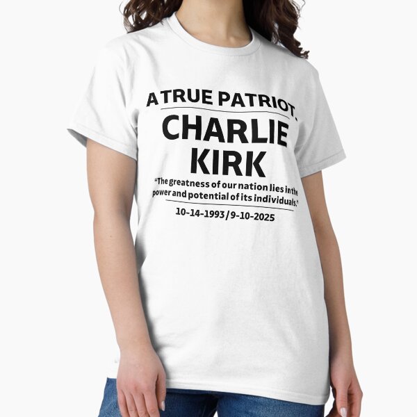 HLBSDM RIP Charlie Kirk Freedom Pour Femmes T-Shirt Col Rond