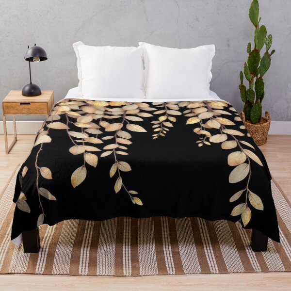 Item preview, Golden Hanging Leaves on Black designed and sold by SassyArtistry.