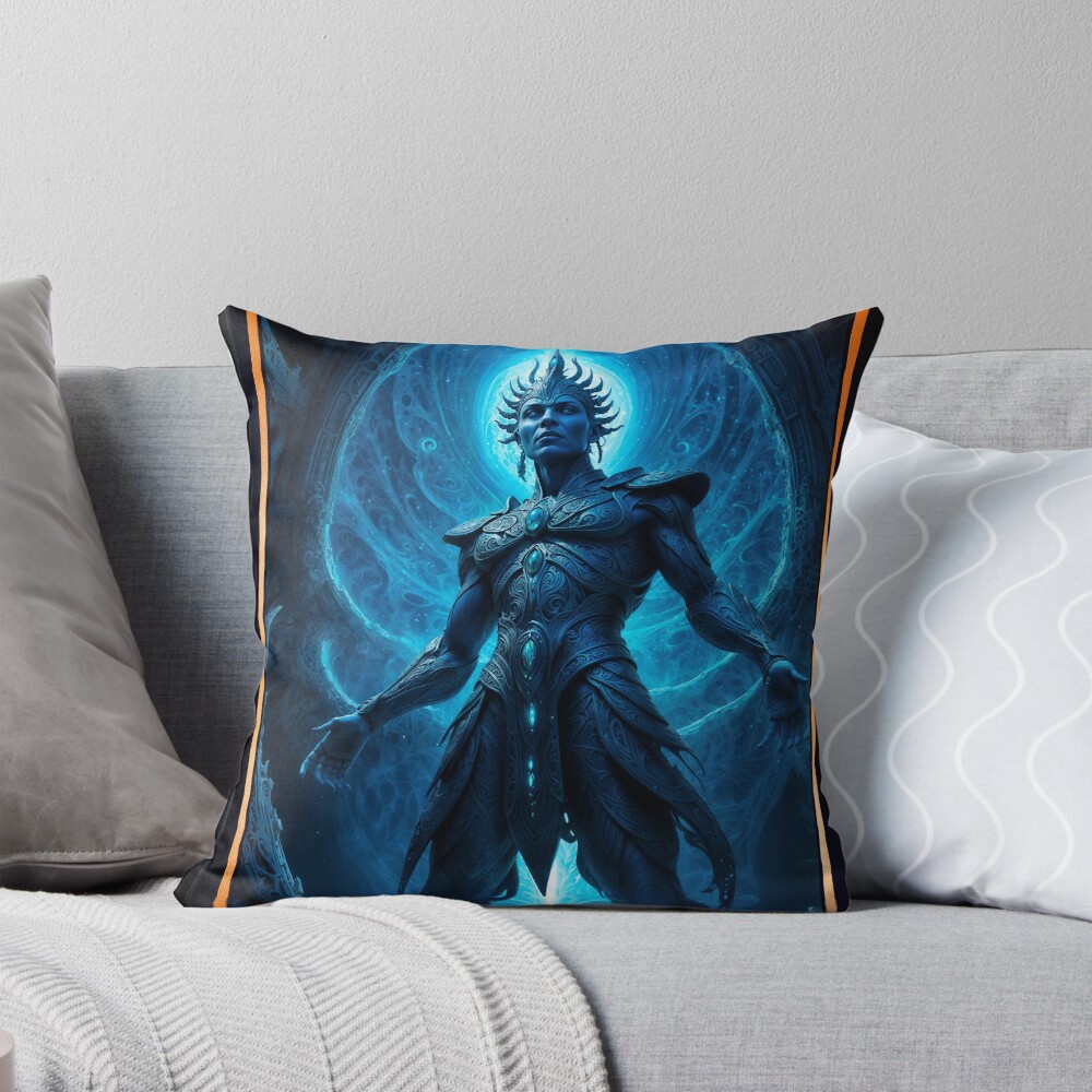Das epische Erwachen des Titanenzauberers Theronos KI-Konzeptkunst von Xzendor7 | Eine erstaunliche Aussicht 4 The Epic Awakening Of The Titan Sorcerer Theronos Marvelous AI Concept Art by Xzendor7 Decorative Art Print Throw Pillow