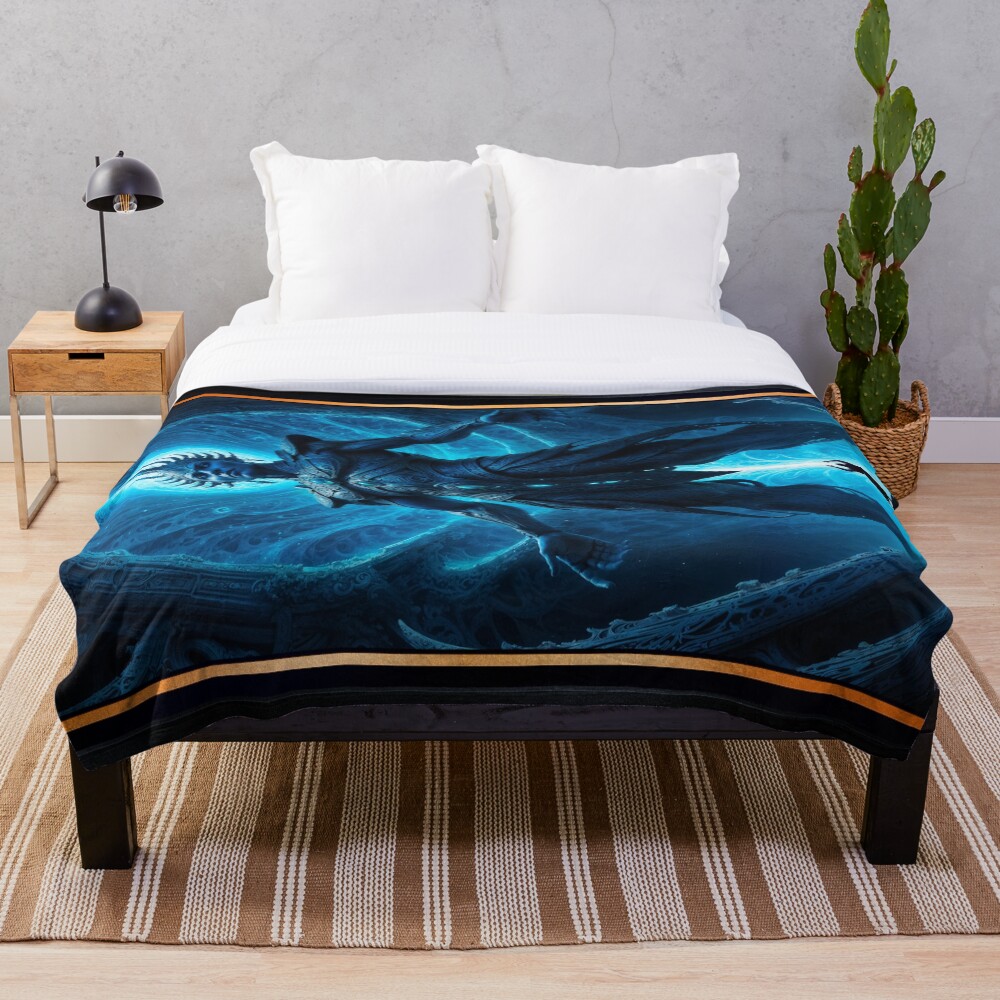 Das epische Erwachen des Titanenzauberers Theronos KI-Konzeptkunst von Xzendor7 | Eine erstaunliche Aussicht 3 The Epic Awakening Of The Titan Sorcerer Theronos Marvelous AI Concept Art by Xzendor7 Decorative Art Print Throw Blanket