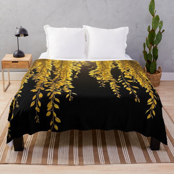Item preview, Golden Hanging Leaves on Black designed and sold by SassyArtistry.