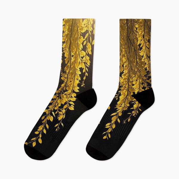Item preview, Golden Hanging Leaves on Black designed and sold by SassyArtistry.