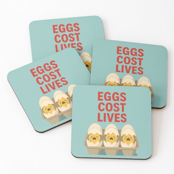 Item preview, Eggs Cost Lives Vegan Animal Welfare Veganism Factory Farming Eggs Chickens designed and sold by Annika Shurafa.