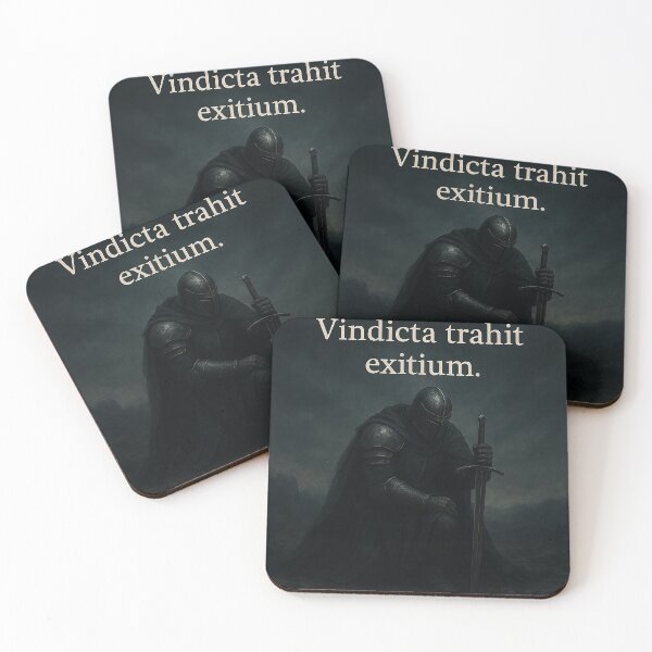 Item preview, Dark Knight Latin Quote | Vindicta Trahit Exitium | Gothic Medieval Warrior Art designed and sold by MacksMerch.
