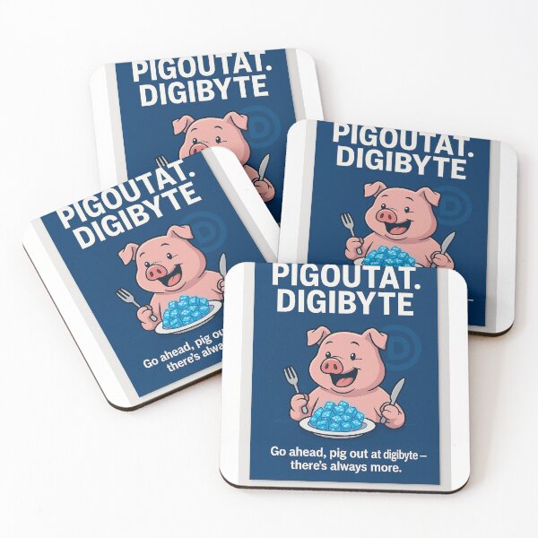 Item preview, pigoutat.digibyte – Funny Pig Out DigiByte Humor Design designed and sold by BiginkArt.